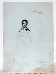 Niedokończony portret Florence Nightingale (1820-1910) 1856 (ołówek, pióro, tusz i wc na papierze)
